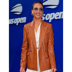 US Open 2025 Jessica Alba Leather Blazer